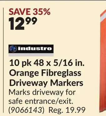 Princess Auto 10 pk 48 x 5/16 in. Fibreglass Driveway Markers offer