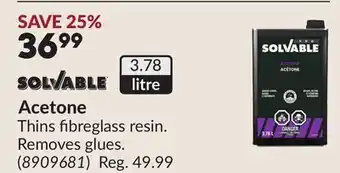 Princess Auto Acetone offer