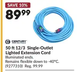 Princess Auto 50 ft 12/3 Single-Outlet Lighted Extension Cord offer