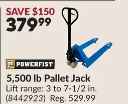 Princess Auto POWERFIST 5,500 lb Pallet Jack offer