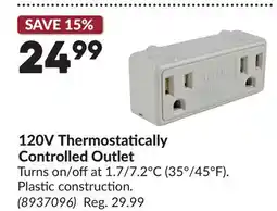 Princess Auto 120V Thermostatically Controlled Outlet offer