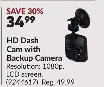 Princess Auto HD Dash Cam with Backup Camera offer