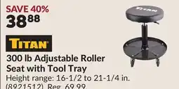 Princess Auto 300 lb Adjustable Roller Seat with Tool Tray offer