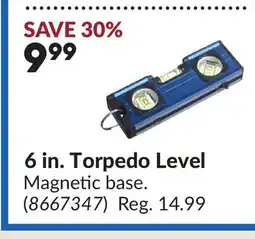 Princess Auto 6 in. Torpedo Level offer