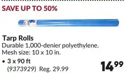 Princess Auto Tarp Rolls offer