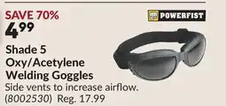 Princess Auto Shade 5 Oxy/Acetylene Welding Goggles offer