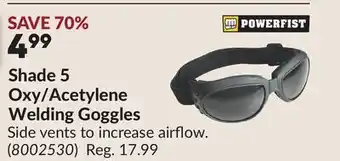 Princess Auto Shade 5 Oxy/Acetylene Welding Goggles offer