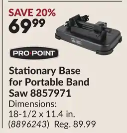 Princess Auto PRO POINT Stationary Base for Portable Band Saw 8857971 offer