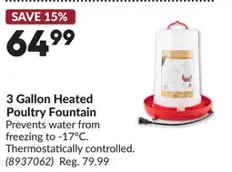 Princess Auto 3 Gallon Heated Poultry Fountain offer