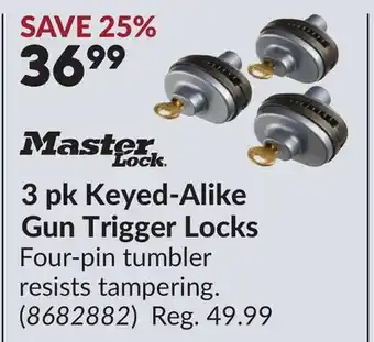 Princess Auto 3 pk Keyed-Alike Gun Trigger Locks offer