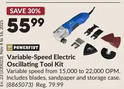 Princess Auto Variable-Speed Electric Oscillating Tool Kit offer