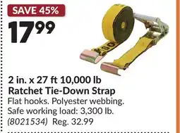 Princess Auto 2 in. x 27 ft10,000 lb Ratchet Tie-Down Strap offer