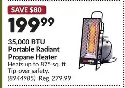 Princess Auto 35,000 BTU Portable Radiant Propane Heater offer