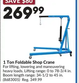 Princess Auto 1 Ton Foldable Shop Crane offer