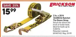 Princess Auto 2 in. x 20 10,000 lb Ratchet Tie-Down Strap offer