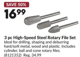 Princess Auto 3 pc High-Speed Steel Rotary File Set offer