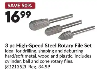 Princess Auto 3 pc High-Speed Steel Rotary File Set offer