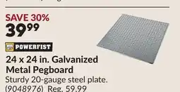 Princess Auto 24 x 24 in. Galvanized Metal Pegboard offer