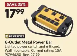 Princess Auto 8-Outlet Metal Power Bar offer