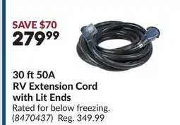 Princess Auto 30 ft 50A RV Extension Cord with Lit Ends offer