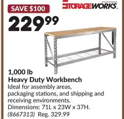 Princess Auto STORAGEWORKS 1,000 lb Heavy Duty Workbench offer