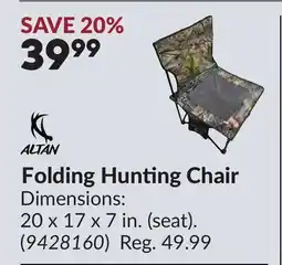 Princess Auto Folding Hunting Chair offer