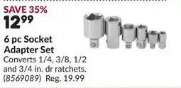 Princess Auto 6 pc Socket Adapter Set offer