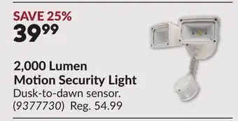 Princess Auto 2,000 Lumen Motion Security Light offer