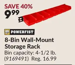 Princess Auto POWERFIST 8-Bin Wall-Mount Storage Rack offer