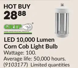 Princess Auto GRIP LED 10,000 Lumen Corn Cob Light Bulb offer