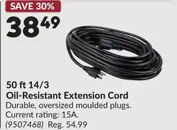 Princess Auto 50 ft 14/3 Oil-Resistant Extension Cord offer