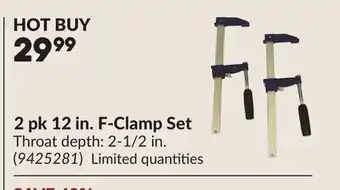 Princess Auto 2 pk 12 in. F-Clamp Set offer