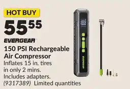 Princess Auto EVERGEAR 150 PSI Rechargeable Air Compressor offer