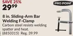 Princess Auto 8 in. Sliding-Arm Bar Welding F-Clamp offer