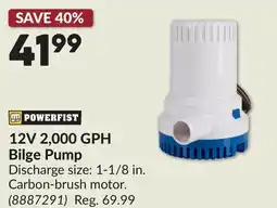 Princess Auto 12V 2,000 GPH Bilge Pump offer