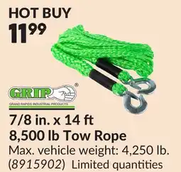Princess Auto 7/8 in. x 14 8,500 lb Tow Rope offer