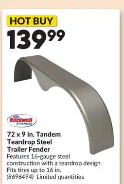Princess Auto 72 x 9 in. Tandem Teardrop Steel Trailer Fender offer