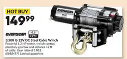 Princess Auto EVERGEAR 3,500 lb 12V DC Steel Cable Winch offer