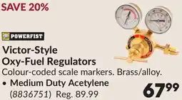 Princess Auto Medium Duty Acetylene Victor-Style Oxy-Fuel Regulators offer