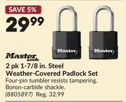 Princess Auto Master Lock 2 pk 1-7/8 in. Steel Weather-Covered Padlock Set offer