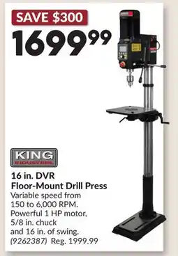 Princess Auto 16 in. DVR Floor-Mount Drill Press offer