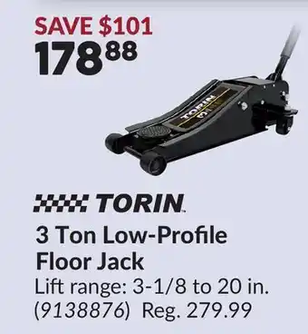 Princess Auto 3 Ton Low-Profile Floor Jack offer