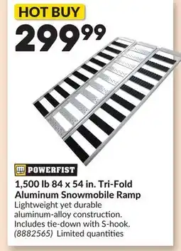 Princess Auto POWERFIST 1,500 lb 84 x 54 in. Tri-Fold Aluminum Snowmobile Ramp offer