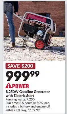 Princess Auto 8,250W Gasoline Generator with Electric Start offer