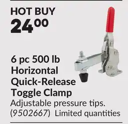 Princess Auto 6 pc 500 lb Horizontal Quick-Release Toggle Clamp offer