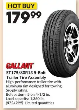 Princess Auto ST175/80R13 5-Bolt Trailer Tire Assembly offer