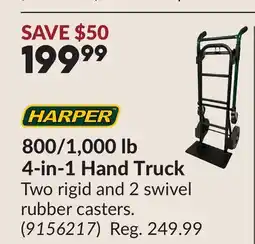 Princess Auto 800/1,000 lb4-in-1 Hand Truck offer