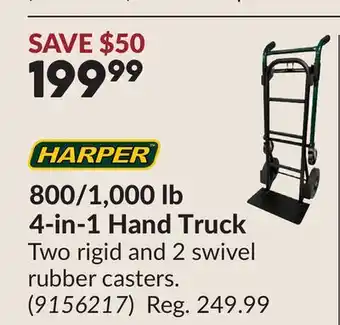 Princess Auto 800/1,000 lb4-in-1 Hand Truck offer