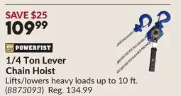 Princess Auto POWERFIST 1/4 Ton Lever Chain Hoist offer