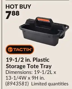 Princess Auto 19-1/2 in. Plastic Storage Tote Tray offer
